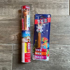 PEZ Crystal Reindeer and Reindeer in Tube